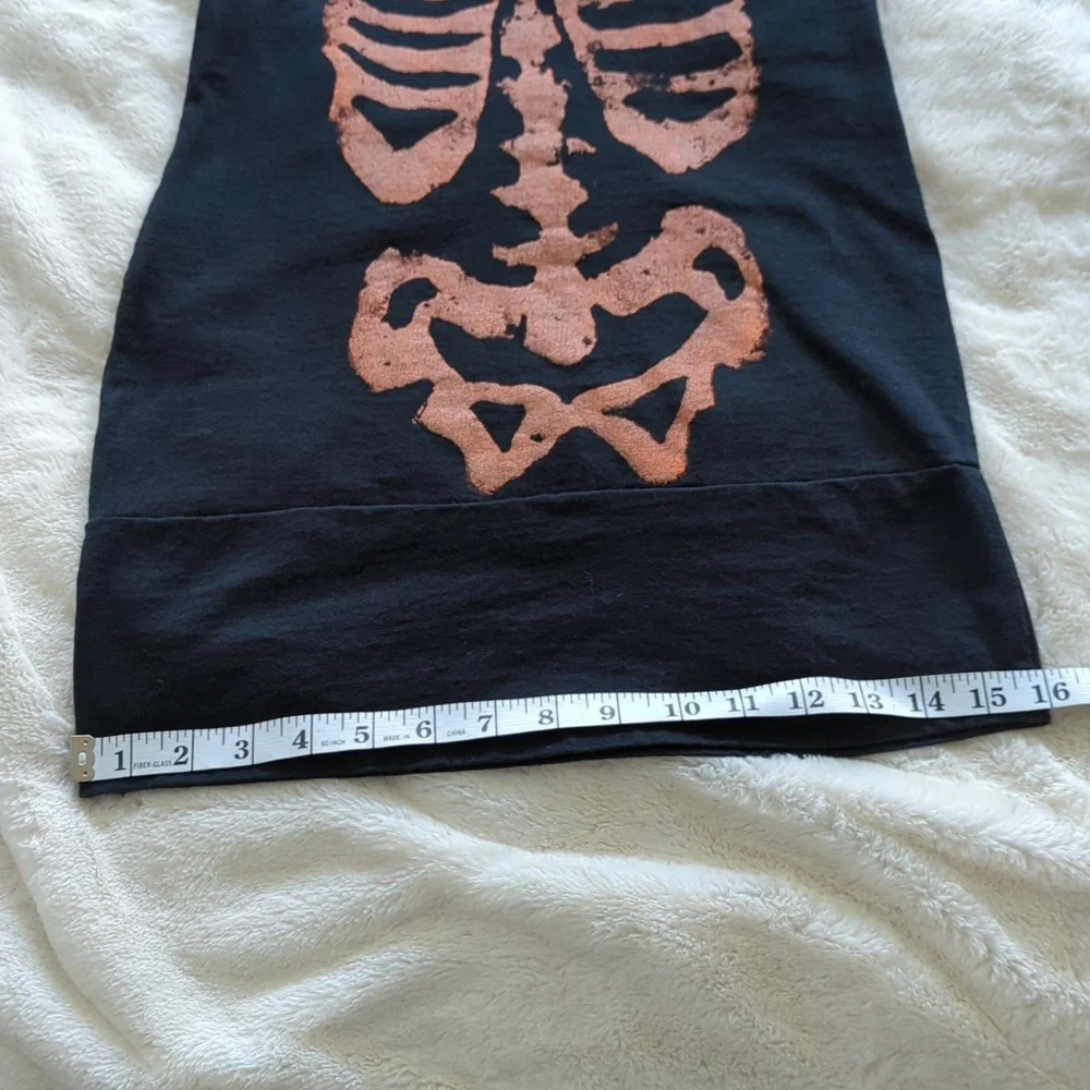 *RARE* Rockin' Bones Custom Halter Tunic/Dress Black with Orange Skeleton XS - Picture 7 of 9
